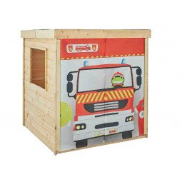 Cabane en bois et tissu pompier pour enfants - Firefighter