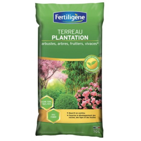 Terreau plantation, arbustes à fleurs, conifères fertiligene 70l