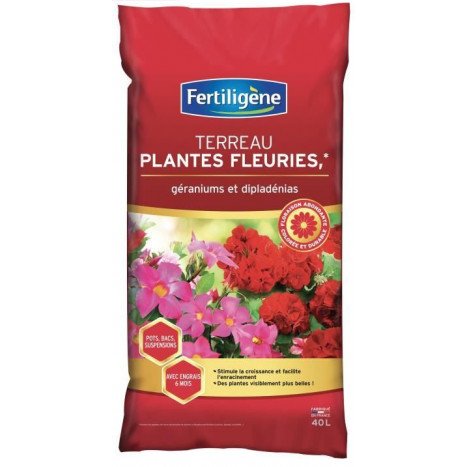 Terreau plantes fleuries et géraniums fertiligene 40l