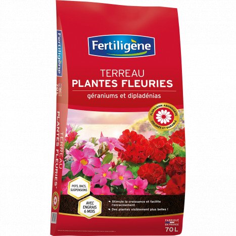Terreau geraniums et plantes fleuries fertiligène 70l