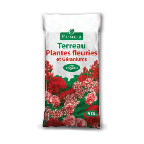 Terreau plantes fleuries et géraniums fumor 50l