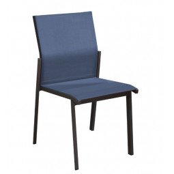 Chaise delia graphite/bleu